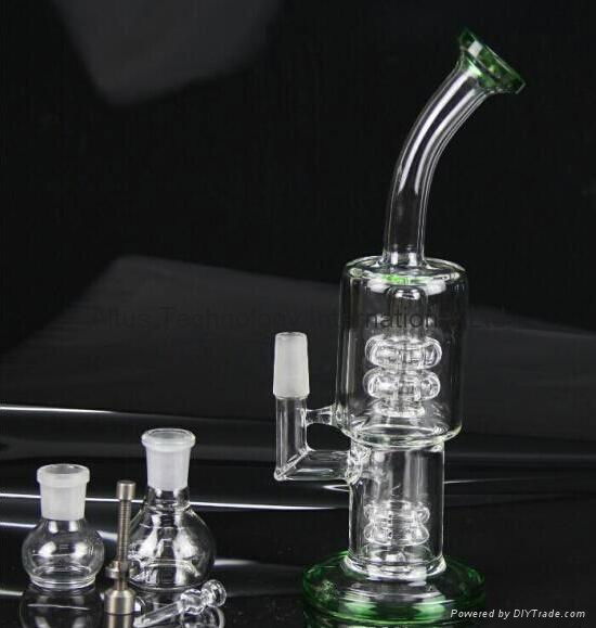 Recycler Bongs SHOWERHEAD PERC BUBBLER Water Percolator 14MM With Titanium Nail  3