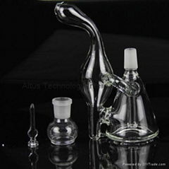 Hand blown small bong mini water pipe pocket recycler glass bong 14.4mm nail