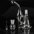 Hand blown small bong mini water pipe pocket recycler glass bong 14.4mm nail 2