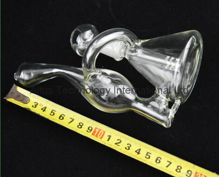 Hand blown small bong mini water pipe pocket recycler glass bong 14.4mm nail 3