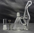 Hand blown small bong mini water pipe pocket recycler glass bong 14.4mm nail 4