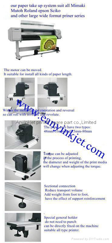 trabeated style take up system with one motor for Ep Ca H Roland Mimaki Mutoh Se 4