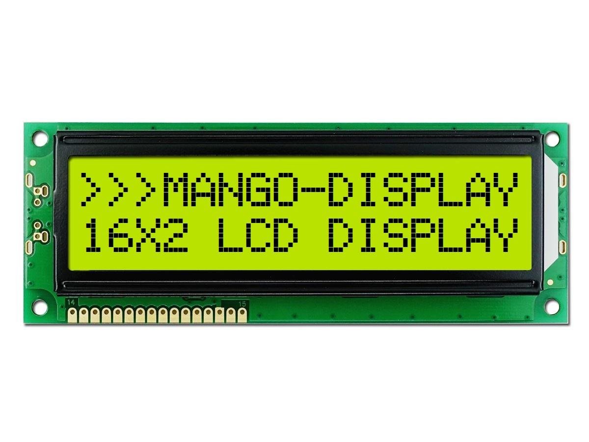 16x2 Lcd Module 1602 Lcd Display Md1602g Y Yg Mango Display
