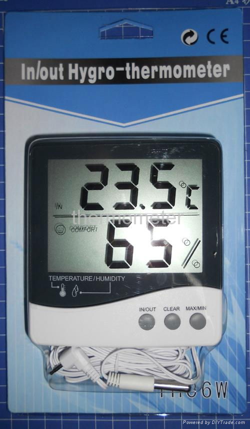 Large LCD Digital indoor and ourdoor thermometer & Hygrometer with CE approval 5
