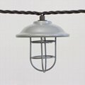 Garden String Light-Decorative Galvanized hood & wire cage string light 10ct 1