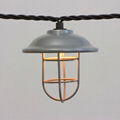 Garden String Light-Decorative Galvanized hood & wire cage string light 10ct 2