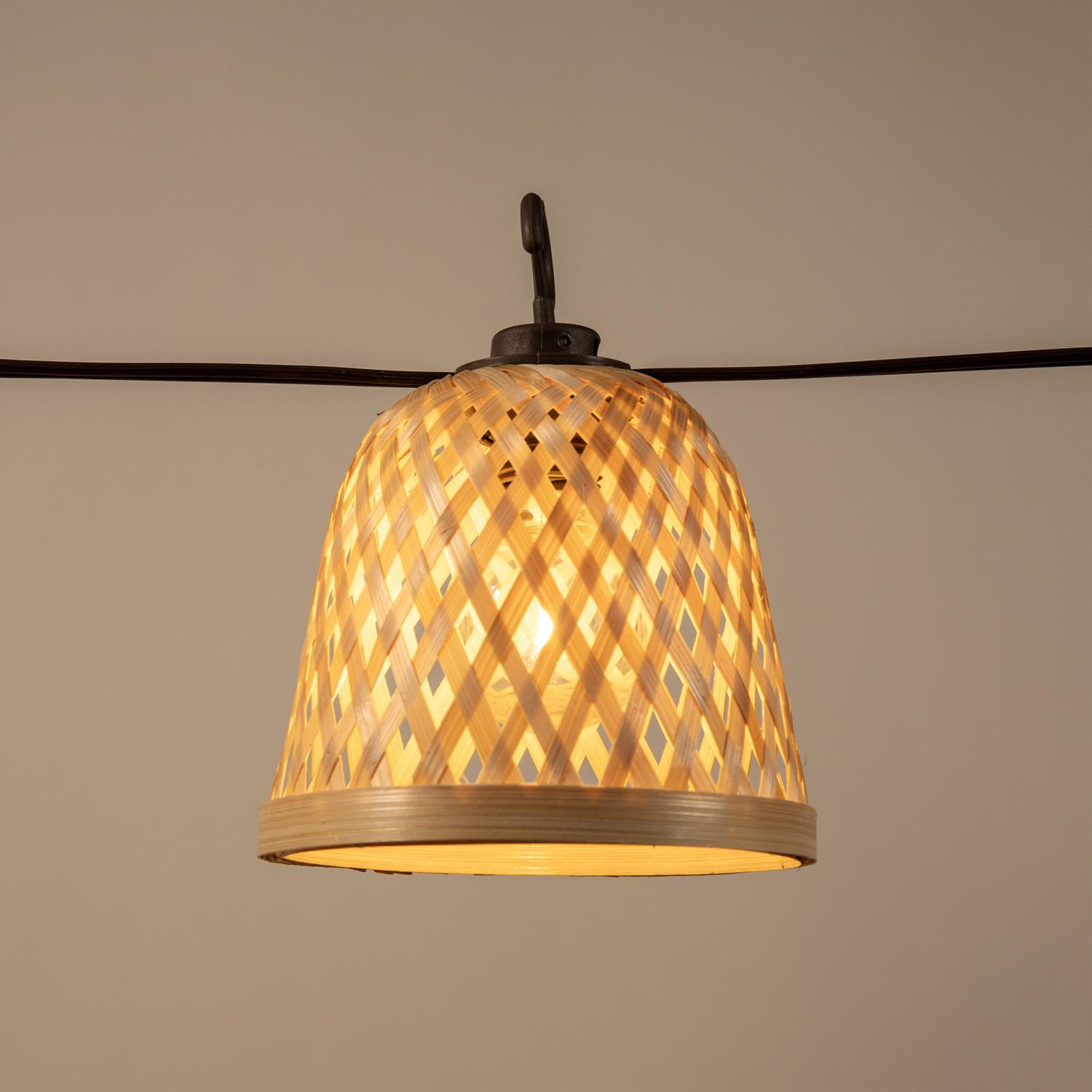 Solar 10L string light with G40 clear plastics bulbs + Bamboo cover 3