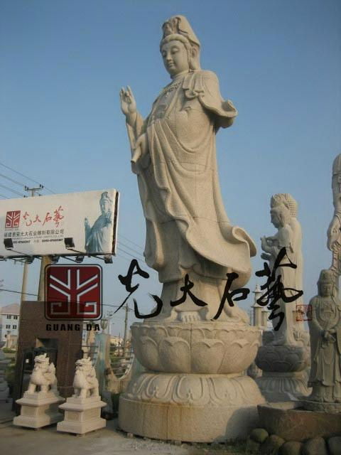 寺廟石雕觀音佛像