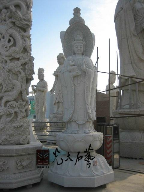 寺廟石雕觀音佛像 4