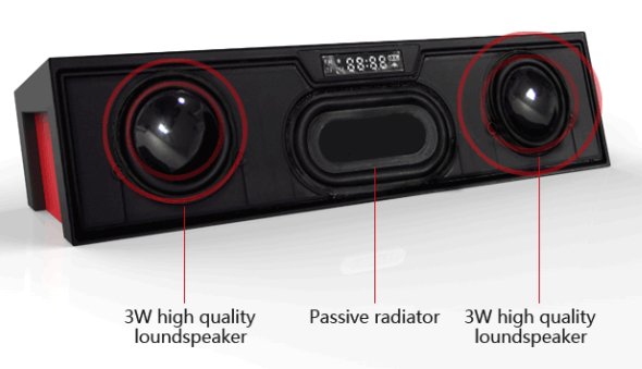 Bluetooth speaker with Alarm clock  FM Card speaker BTSDY019AC   4