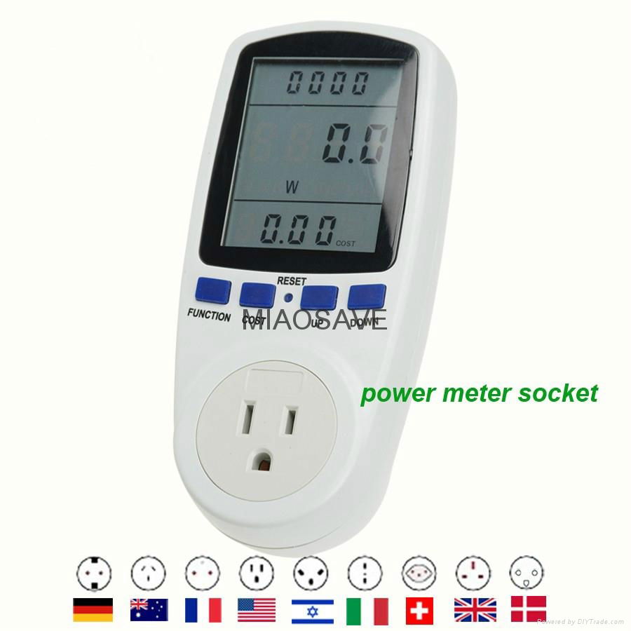 US plug power energy meter socket,PM-2