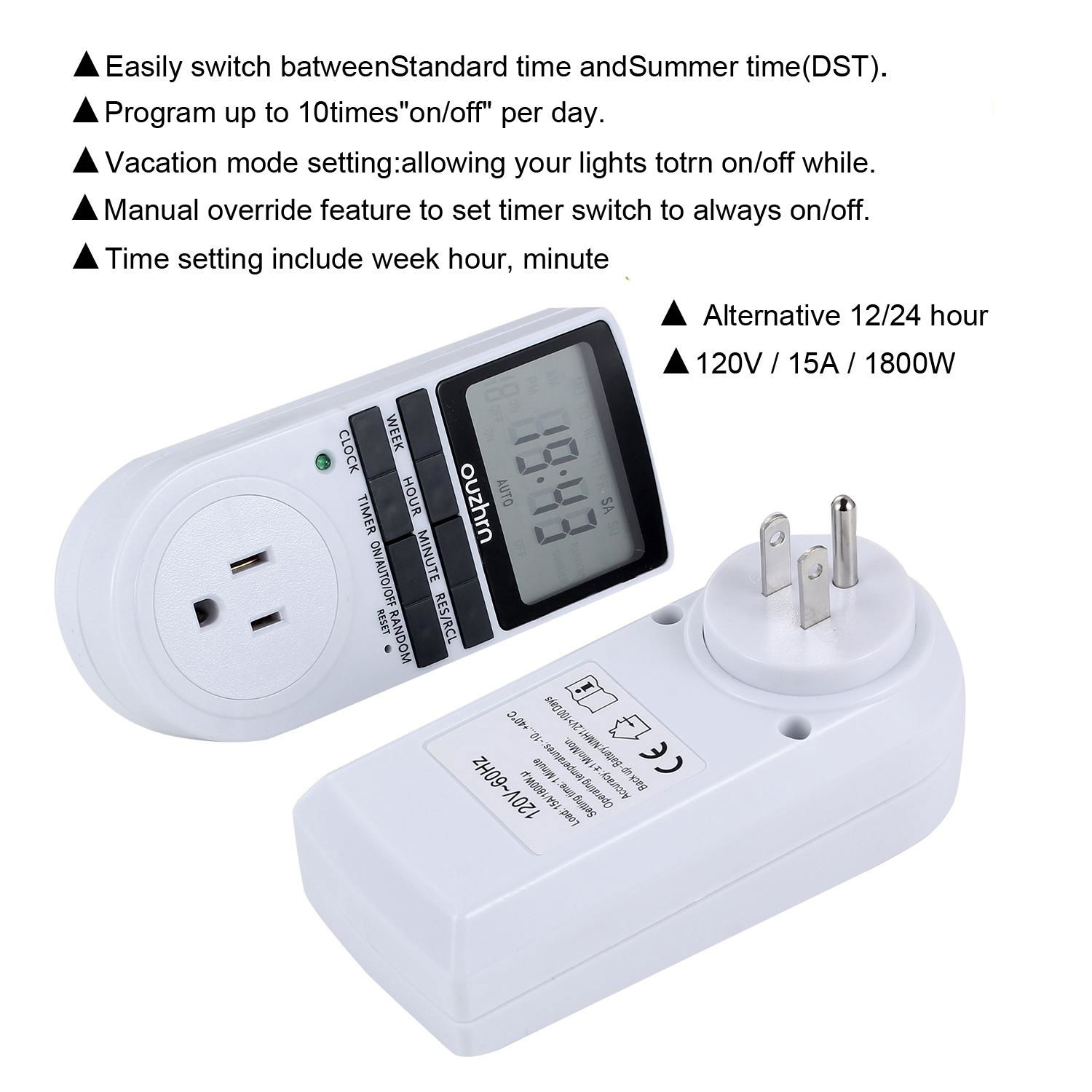 Digital Timer Switch,Timer outlet,7 day timer,plug in timer for US plug 5