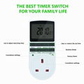 Timer outlet  with 10 on/off Programs for UK Plug 6