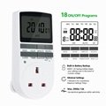 Timer outlet  with 10 on/off Programs for UK Plug 7