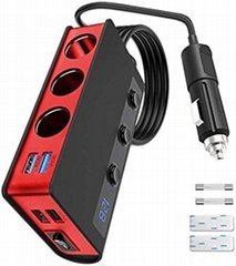 Car cigarette lighter charger 180W QC 3.0 with 3Cigarette Lighter & 4USB (Hot Product - 1*)