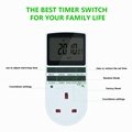 Timer outlet  with 10 on/off Programs for UK Plug(1pack）