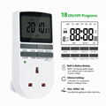 Timer outlet  with 10 on/off Programs for UK Plug(1pack）