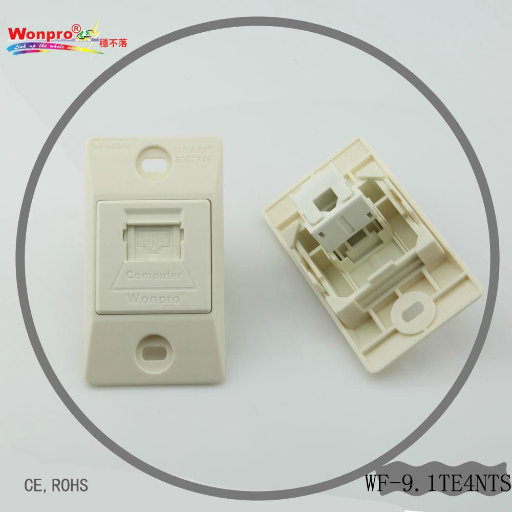 Buried type Cat5 Cat5e Cat6 type Industrial 8-pin network jack(WF-9.1TE4NTS-W)