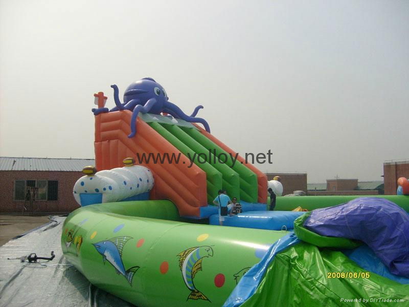 inflatable water park toys inflatable slide with pool water sport for summer 4