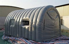 inflatable car garage as spray booth