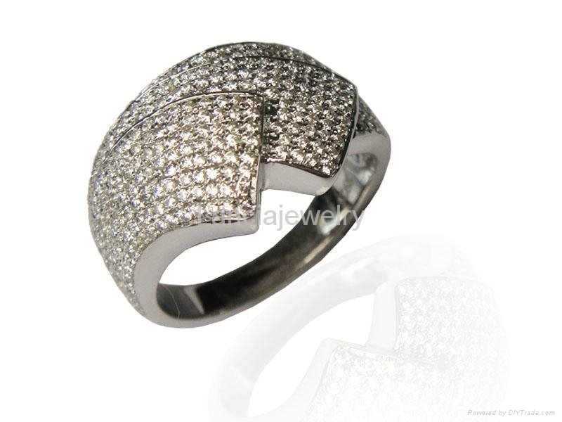 Sterling Silver Diamond Ring 2