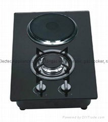 Gas Hob with 2 Burners and Tempered Black Glass Panel,SS Water Plate(GHE-G302E)