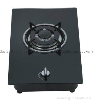 Gas Hob with 1 Burner and 300mm Width Glass Panel,SS Water Tray（GH-G301E）