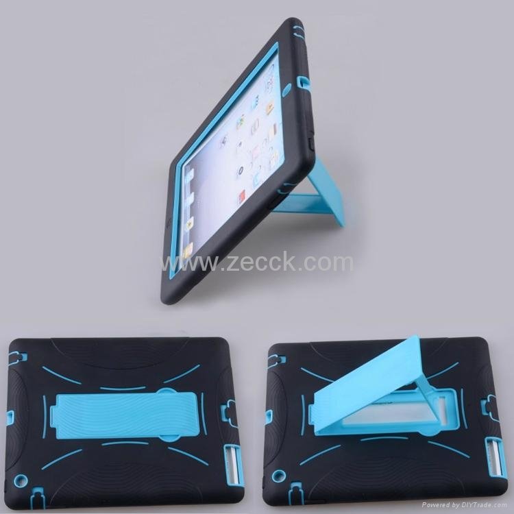 Newest Wearable Hard Plastic+Silcone Case Cover With Stand For the new iPadipad2