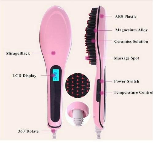 New Beauty Electric Hair Straightening Brush hair Straightener comb 2
