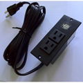美式接线排插嵌入式USB充电板2位美标延长插板桌面插座