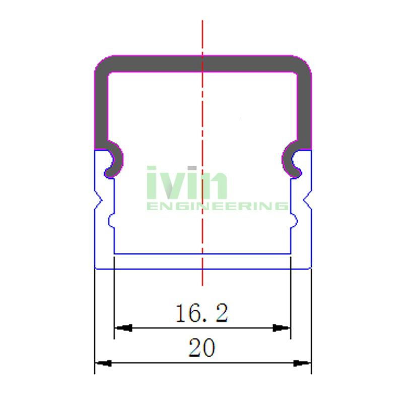 Extruded aluminum profile for led strip light, LED profiles. 3