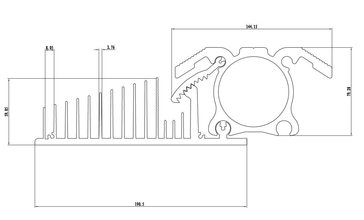 ST-E-9 60W LED street light heatsink 3