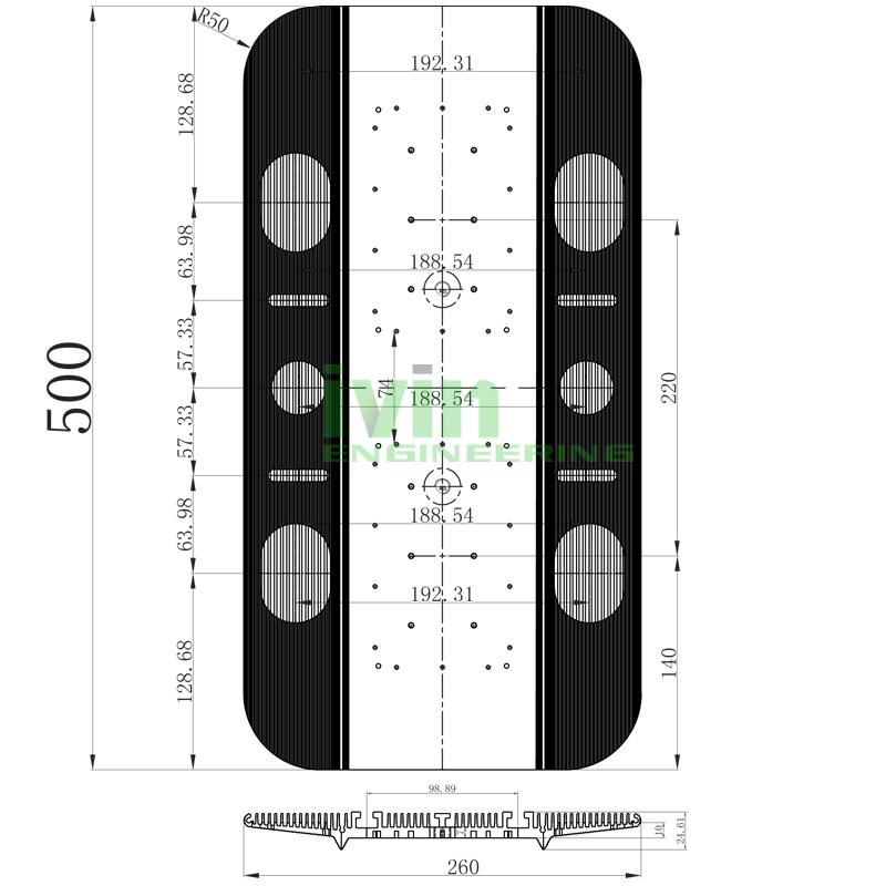 FL-E-15 LED 60W tunnel light heatsink. 2