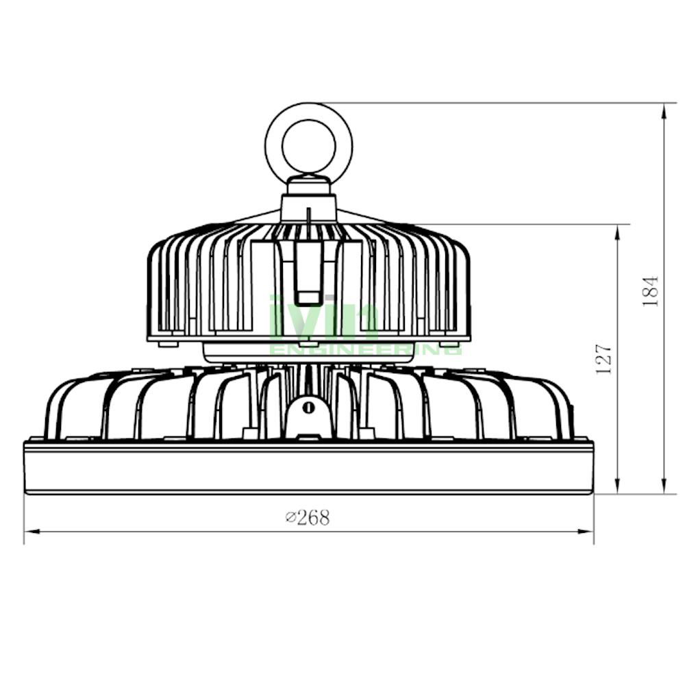 ID-270 LED lowbay light housing, low bay LED light heat sink. 2