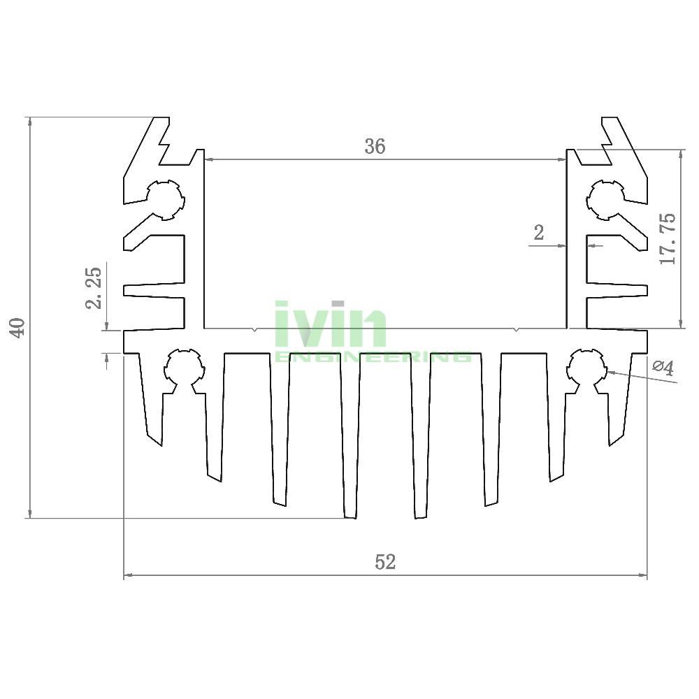 AWH-5240 48W LED washwall light  heat sink, ip65 ip66 LED washwall light casing. 4