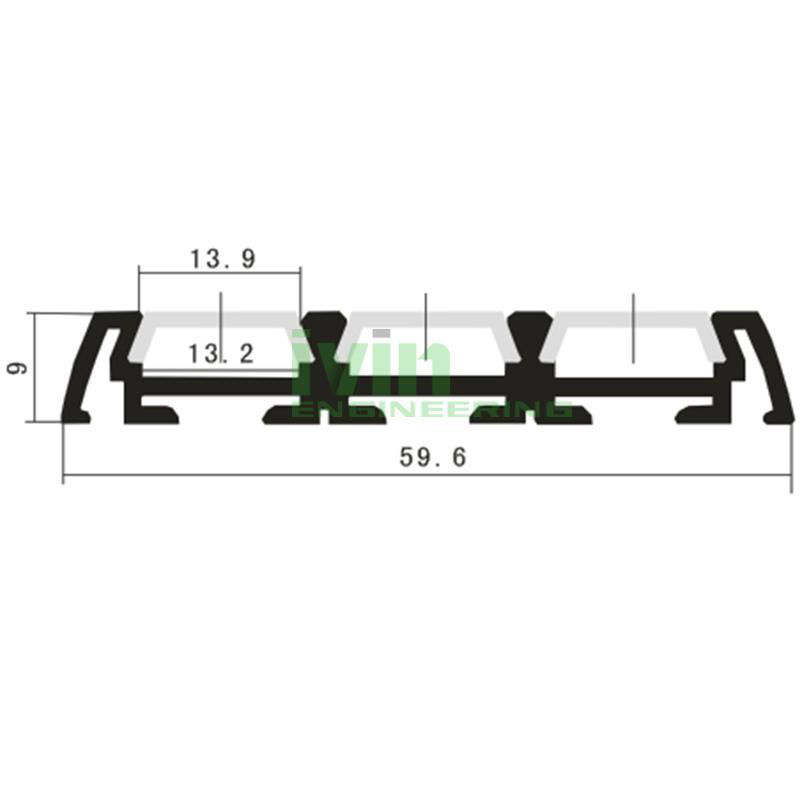 3in1 LED aluminium bar, 3 in 1 LED 3 strips linear light housing.  3