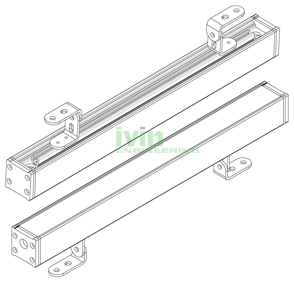 AWH-4040 LED washwall light heatsink, IP66 LED washwall light housing.  3