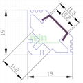 led light alu bar, led corner profile for wall solution,90° led aluminum profile