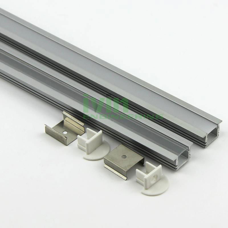 Aluminum led profile, frosted PC cover, PC diffuser, SUS304 stainss steel clips. 3
