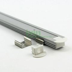 Aluminum led profile, frosted PC cover, PC diffuser, SUS304 stainss steel clips.