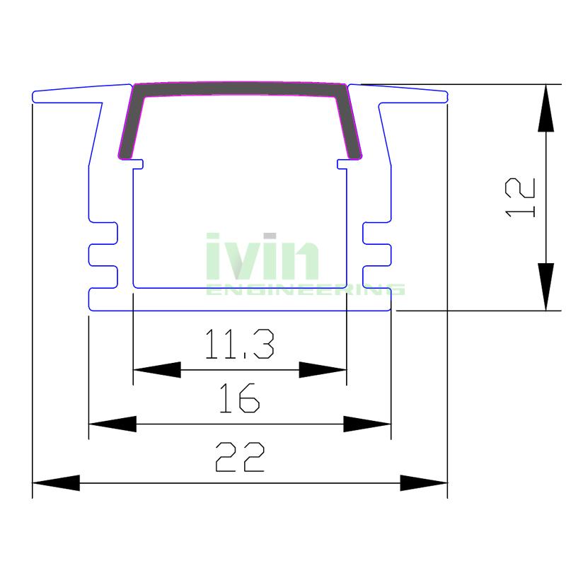 Aluminum led profile, frosted PC cover, PC diffuser, SUS304 stainss steel clips. 5