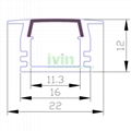 Aluminum led profile, frosted PC cover, PC diffuser, SUS304 stainss steel clips.