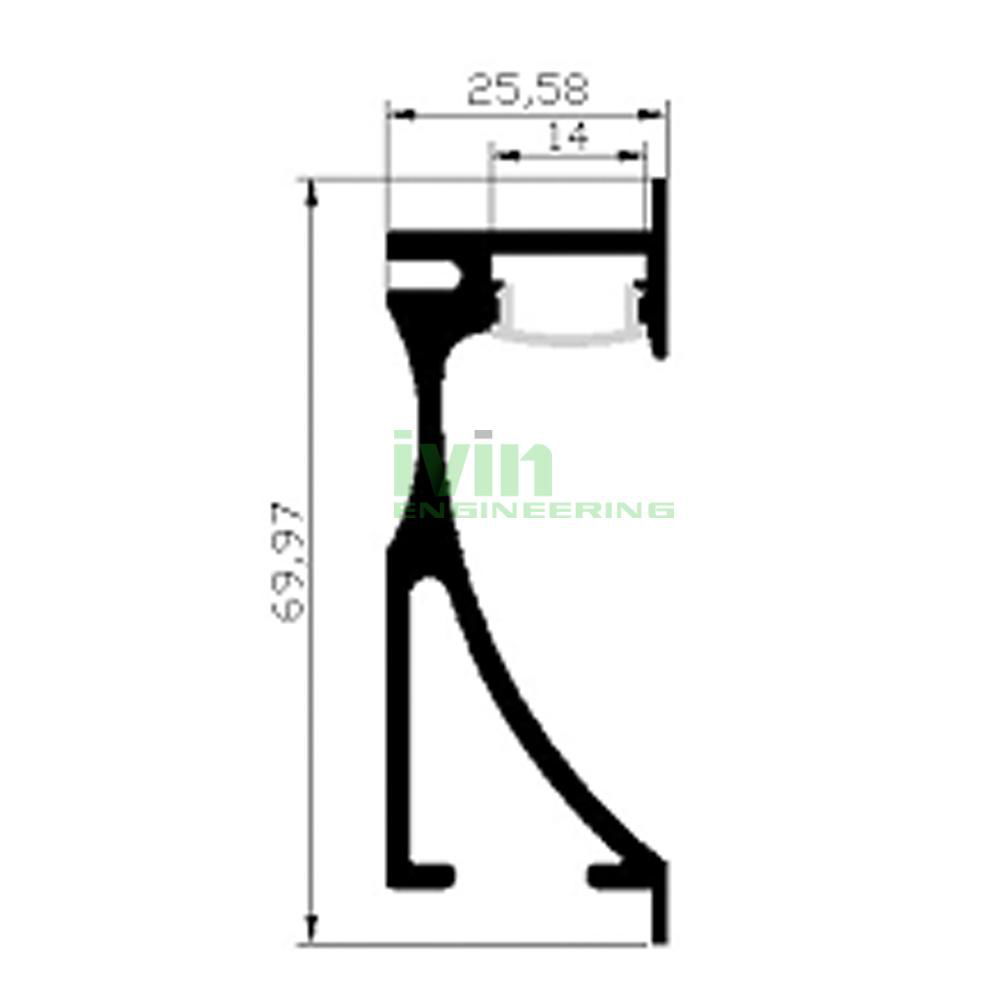 AP-7026 decorativ LED linear light, LED wall light, Wall recessed installed LED. 3