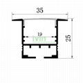 AZ-3525 Recessed under cabinets LED profile,Recessed stores led strip profiles.