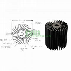 LED modular heat sink, LED module heat sink, LED heatsink module.