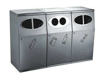 不鏽鋼三分類回收箱 2