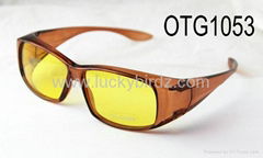 OTG1053 yellow night vision driving overfit polaroid sunglasses fishing glasses