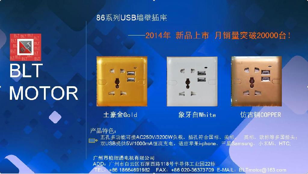 86 USB 墙壁插座 5