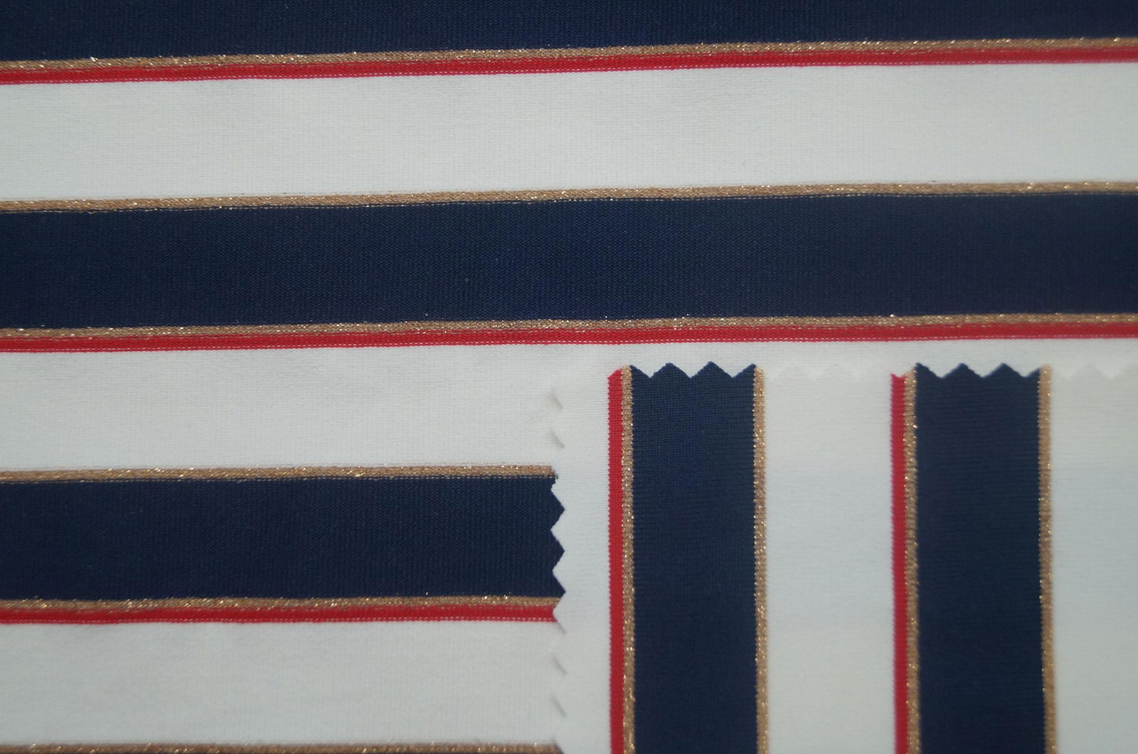 Yarn-dyed nylon polyamide spandex lurex stripe knitted elastic fabric