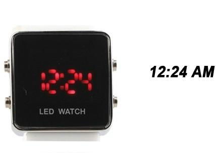 LED Watch with Mirror interface black 3